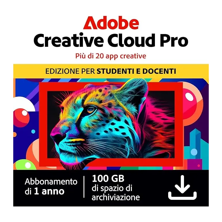 Adobe Creative Cloud Pro per studenti e docenti - Abbonamento 12 Mesi Mac/Win ITALIANO