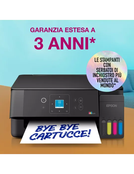Epson EcoTank ET-2920 stampante multifunzione A4 Wi-Fi e AirPrint con serbatoi di inchiostro e display LCD