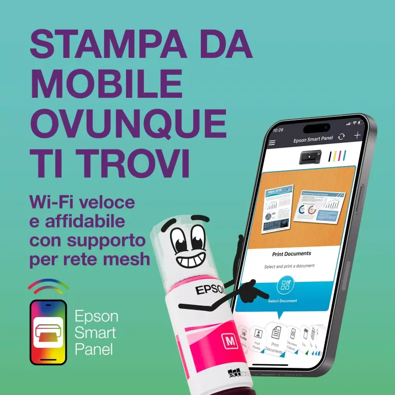 Epson EcoTank ET-2920 stampante multifunzione A4 Wi-Fi e AirPrint con serbatoi di inchiostro e display LCD