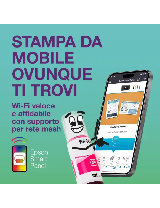 Epson EcoTank ET-2920 stampante multifunzione A4 Wi-Fi e AirPrint con serbatoi di inchiostro e display LCD