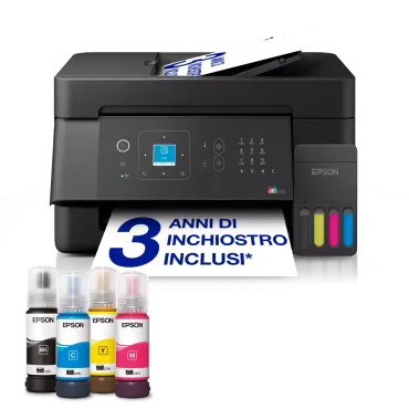Epson EcoTank ET-4900 stampante multifunzione A4 Wi-Fi e AirPrint con serbatoi di inchiostro, display LCD e ADF