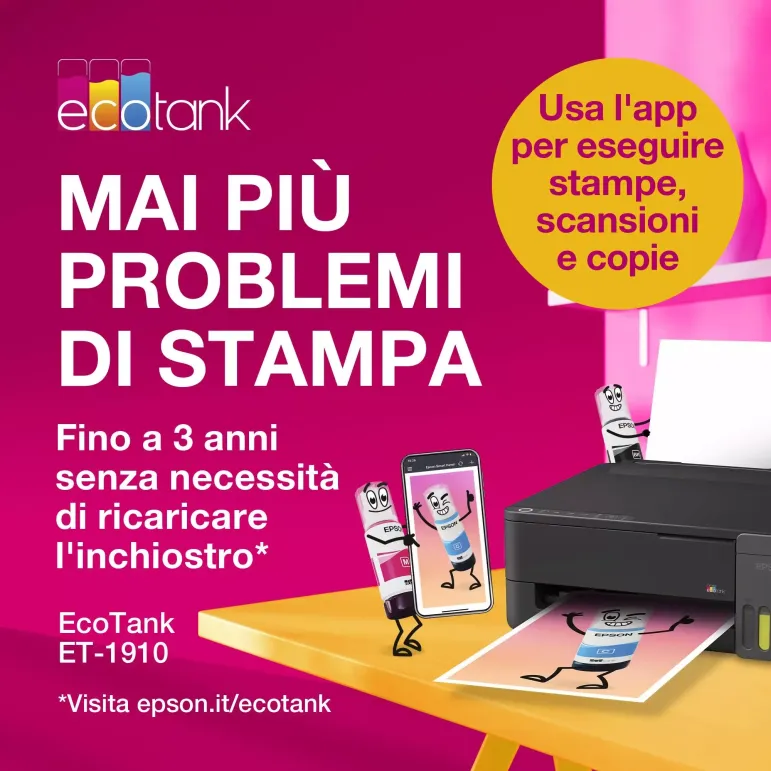 Epson EcoTank ET-1910 stampante A4 Wi-Fi e AirPrint con serbatoi di inchiostro