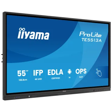 iiyama TE5513A-B2AG visualizzatore di messaggi Pannello piatto interattivo 138,7 cm (54.6") Wi-Fi 500 cd m² 4K Ultra HD Nero