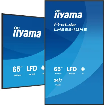 iiyama LH6564UHS-B1AG visualizzatore di messaggi Pannello piatto per segnaletica digitale 165,1 cm (65") Wi-Fi 500 cd m² 4K