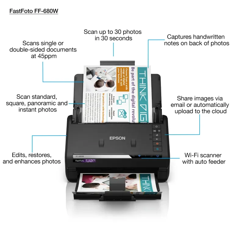 Epson FASTFOTO FF-680W - Scanner fotografico rapido con alimentatore automatico