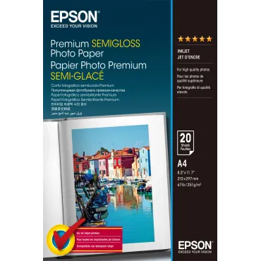 Epson Premium Semi-Gloss Photo Paper - A4 - 20 Fogli