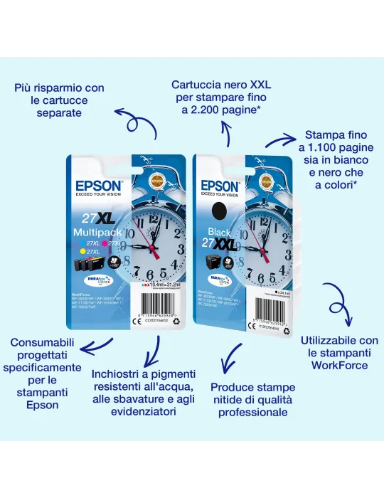 Epson Alarm clock Multipack Sveglia 3 colori Inchiostri DURABrite Ultra 27