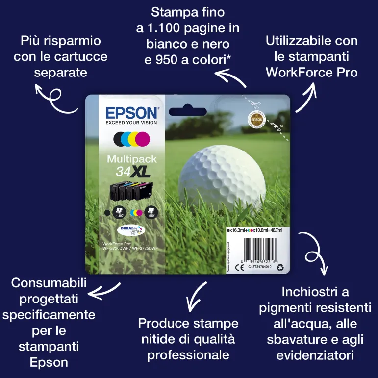 Epson Golf ball Multipack 4-colours 34 DURABrite Ultra Ink
