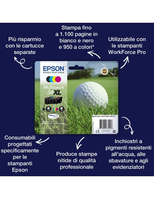 Epson Golf ball Multipack 4-colours 34 DURABrite Ultra Ink