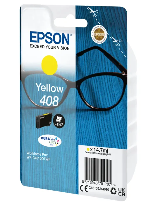 Epson Singlepack Yellow 408 DURABrite Ultra Ink