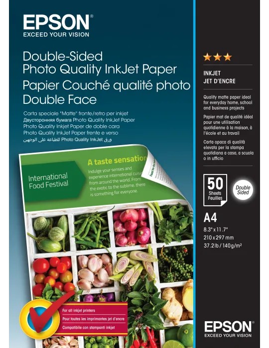 Epson Double-Sided Photo Quality Inkjet Paper - A4 - 50 Sheets