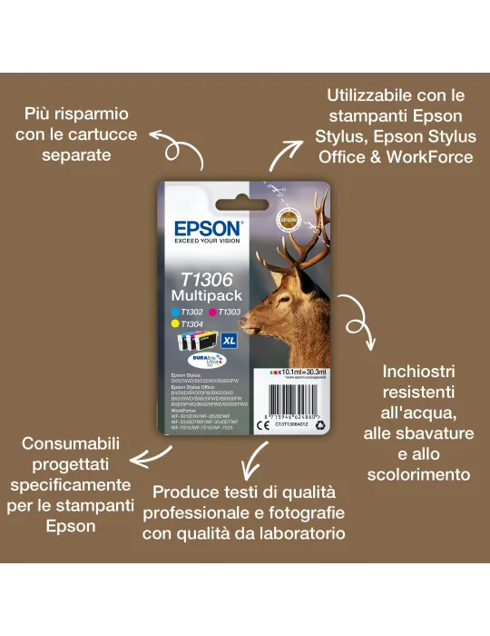 Epson Inchiostro nero singolo DURABrite Ultra Cervo T1301