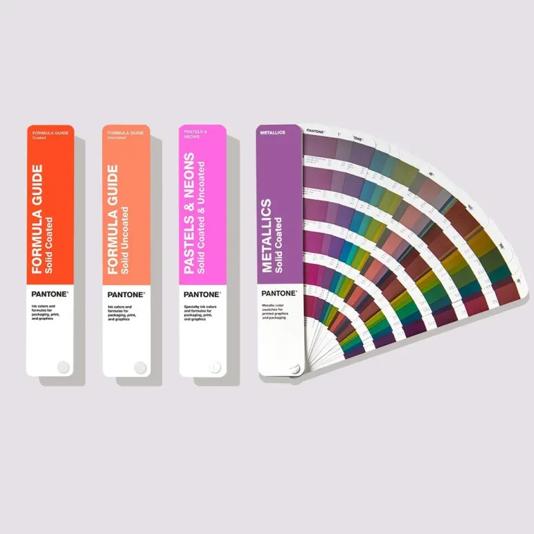 Pantone Solid Guide Set - Formula Guide Coated & Uncoated, Pastels & Neons Guide, Metallic Guide