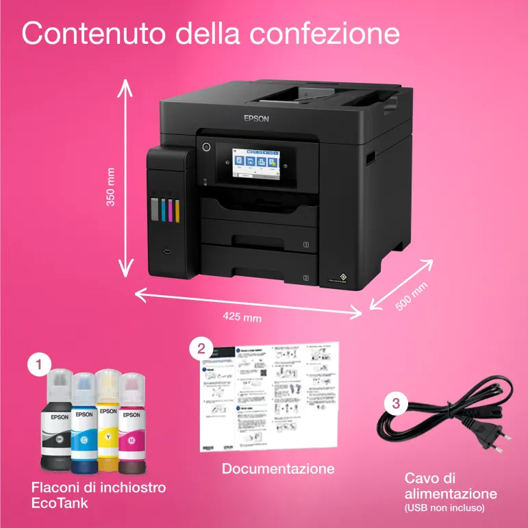 Epson EcoTank ET-5805 Stampante Multifunzione A4, Wi-Fi, con serbatoi di inchiostro, scansione, copia e fax