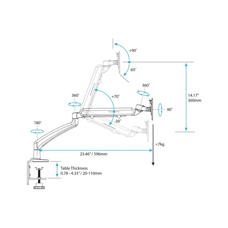StarTech Staffa per il montaggio di un monitor su scrivania - Completamente articolabile - Acciaio