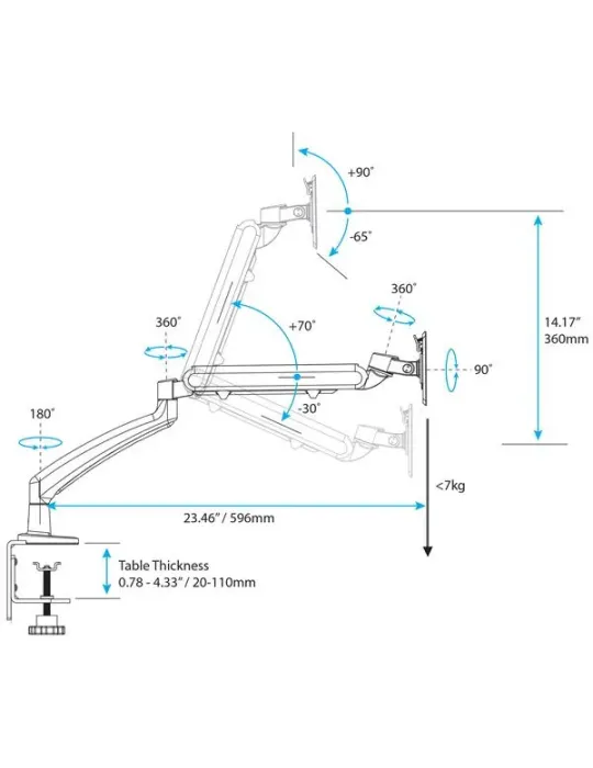 StarTech Staffa per il montaggio di un monitor su scrivania - Completamente articolabile - Acciaio
