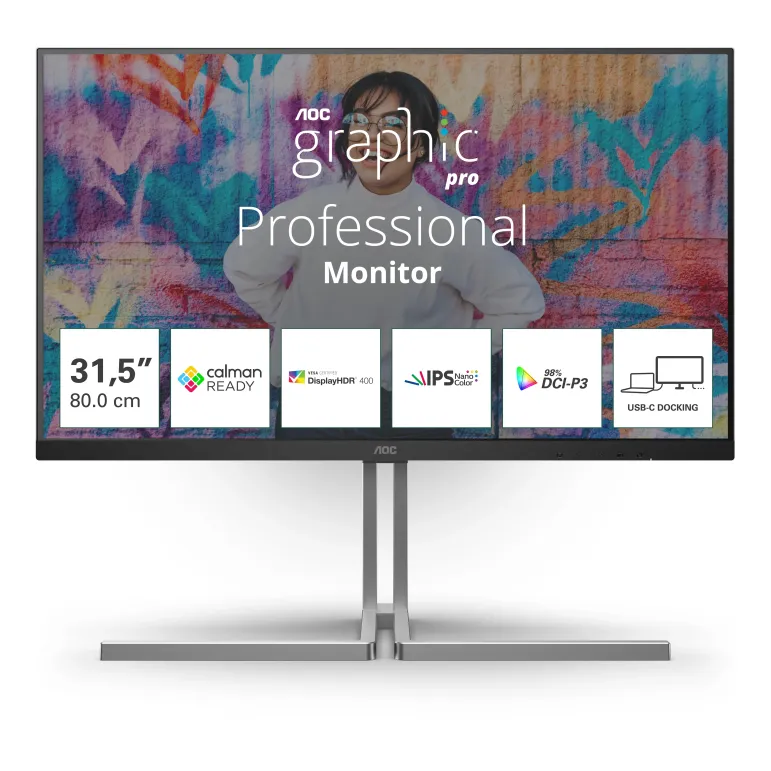 AOC U32U3CV - Graphic Pro Series Monitor 32" 4K Nano IPS