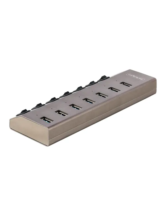 StarTech.com Hub USB-C Autoalimentato a 7 Porte con Interruttori Individuali - Multipresa USB 3.0 5Gbps per Notebook e PC