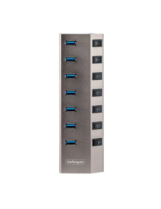 StarTech.com Hub USB-C Autoalimentato a 7 Porte con Interruttori Individuali - Multipresa USB 3.0 5Gbps per Notebook e PC
