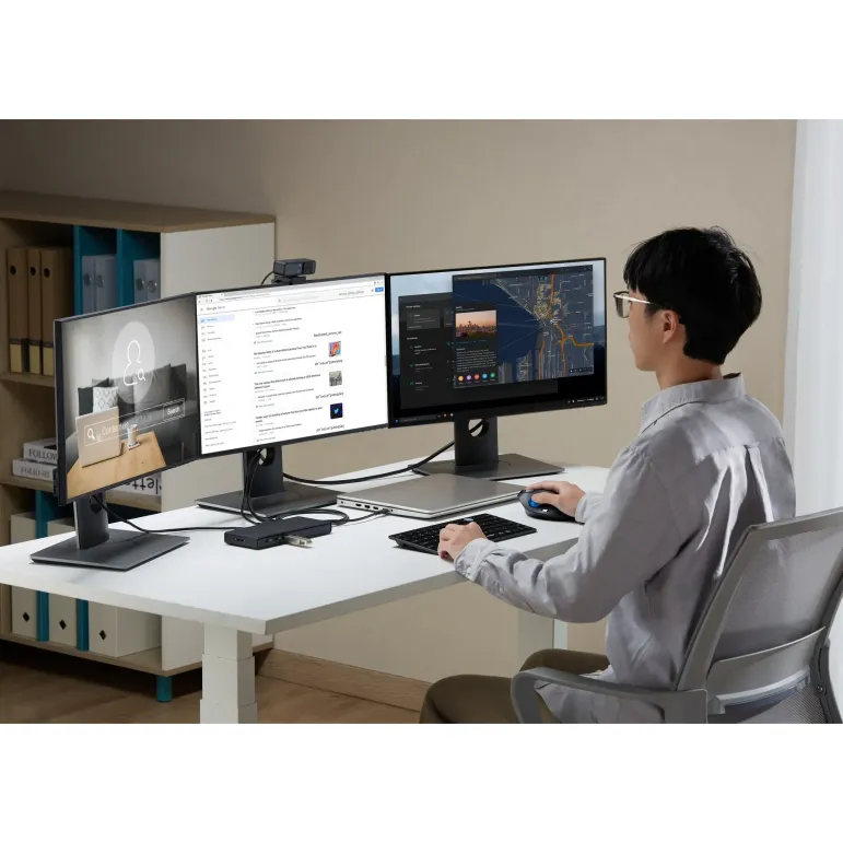 Kensington Docking station SD4842P EQ, con USB-C 10 Gb s, tripla uscita video, senza driver e 100 W PD