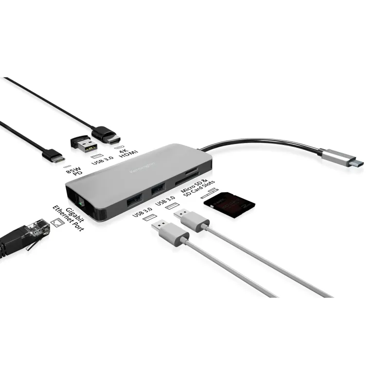 Kensington Hub portatile senza driver 8-in-1 USB-C UH1400P