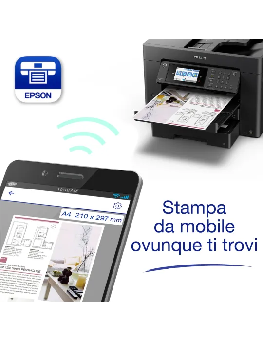 Epson WorkForce WF-7840DTWF Stampante Multifunzione A3+ fronte retro Inkjet Wireless