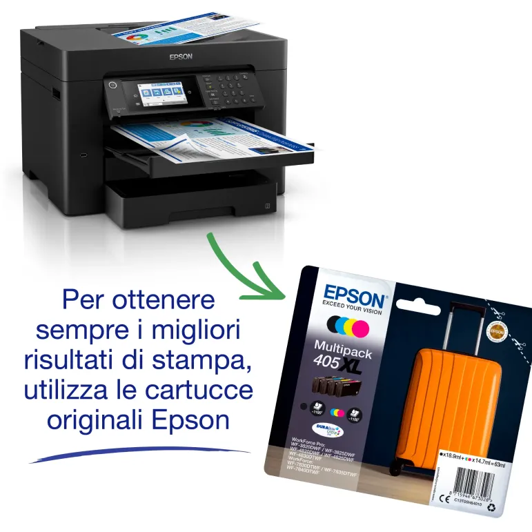 Epson WorkForce WF-7840DTWF Stampante Multifunzione A3+ fronte retro Inkjet Wireless