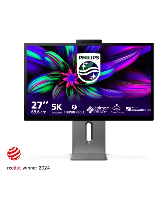 Philips Brilliance 27E3U7903 - monitor 27 pollici, 5K, Adobe RGB 99% con altoparlante, microfono e webcam integrati