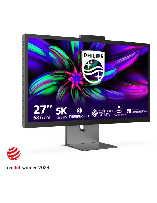 Philips Brilliance 27E3U7903 - monitor 27 pollici, 5K, Adobe RGB 99% con altoparlante, microfono e webcam integrati
