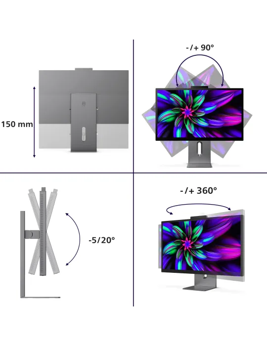 Philips Brilliance 27E3U7903 - monitor 27 pollici, 5K, Adobe RGB 99% con altoparlante, microfono e webcam integrati