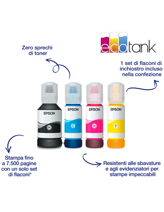 Epson EcoTank ET-5855 Stampante Multifunzione A4, Wi-Fi, con serbatoi di inchiostro, scansione, copia e fax