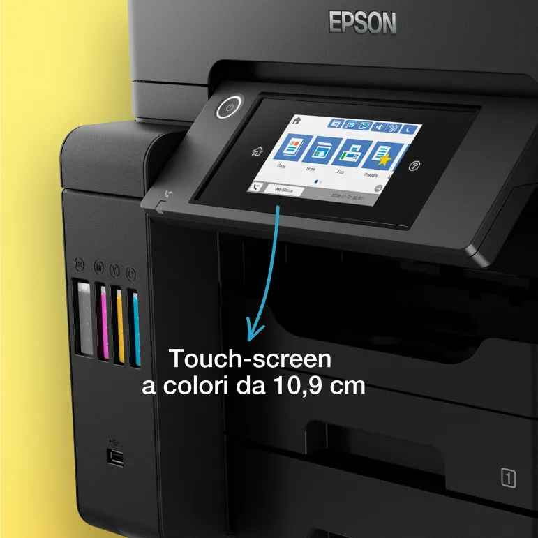 Epson EcoTank ET-5855 Stampante Multifunzione A4, Wi-Fi, con serbatoi di inchiostro, scansione, copia e fax