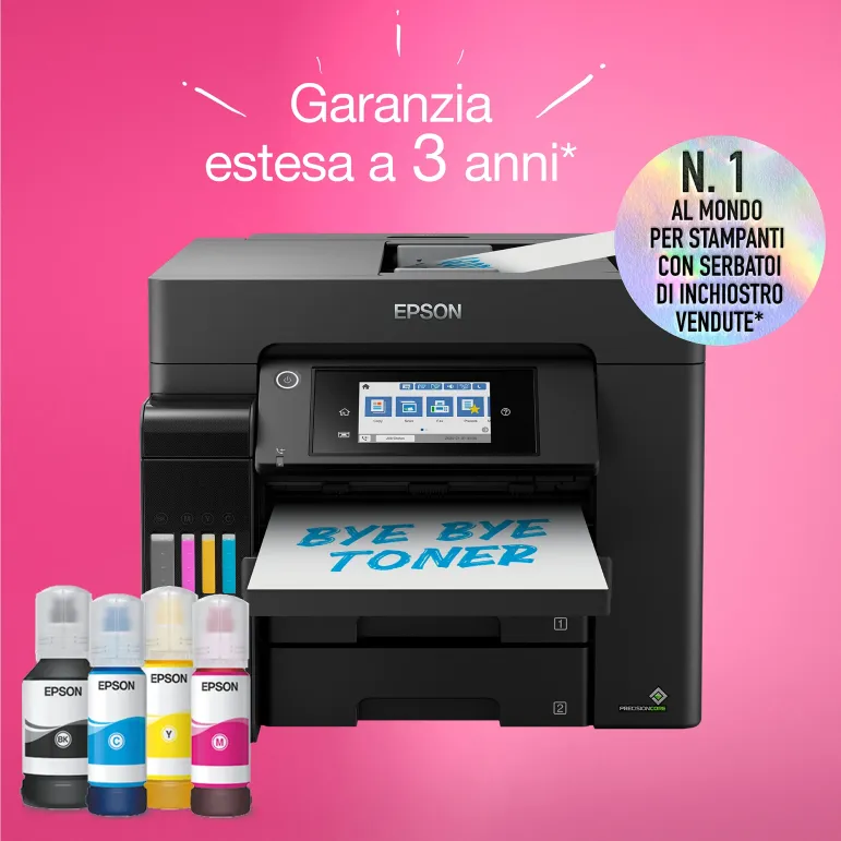 Epson EcoTank ET-5855 Stampante Multifunzione A4, Wi-Fi, con serbatoi di inchiostro, scansione, copia e fax
