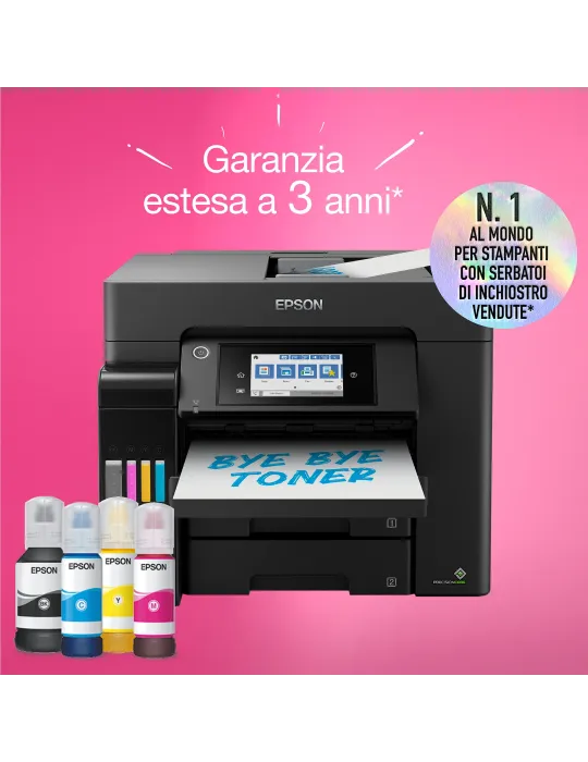 Epson EcoTank ET-5855 Stampante Multifunzione A4, Wi-Fi, con serbatoi di inchiostro, scansione, copia e fax
