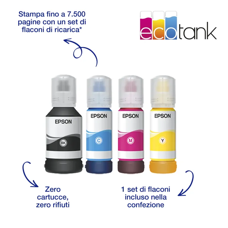 Epson EcoTank ET-5885 Stampante Multifunzione A4, Wi-Fi, con serbatoi di inchiostro, scansione, copia e fax