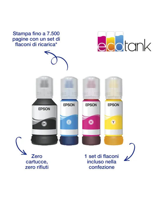 Epson EcoTank ET-5885 Stampante Multifunzione A4, Wi-Fi, con serbatoi di inchiostro, scansione, copia e fax