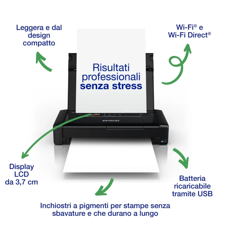Epson WorkForce WF-110W Stampante A4 Inkjet Portatile