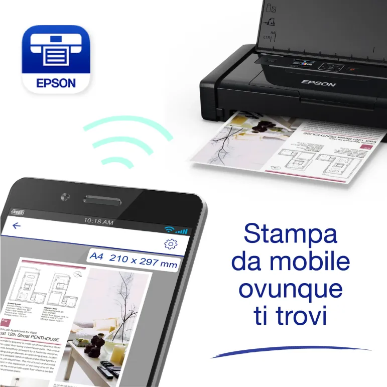 Epson WorkForce WF-110W Stampante A4 Inkjet Portatile