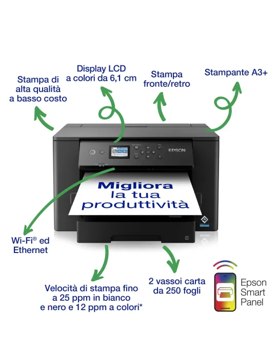 Epson WorkForce WF-7310DTW Stampante inkjet A3+ WI-FI fronte retro