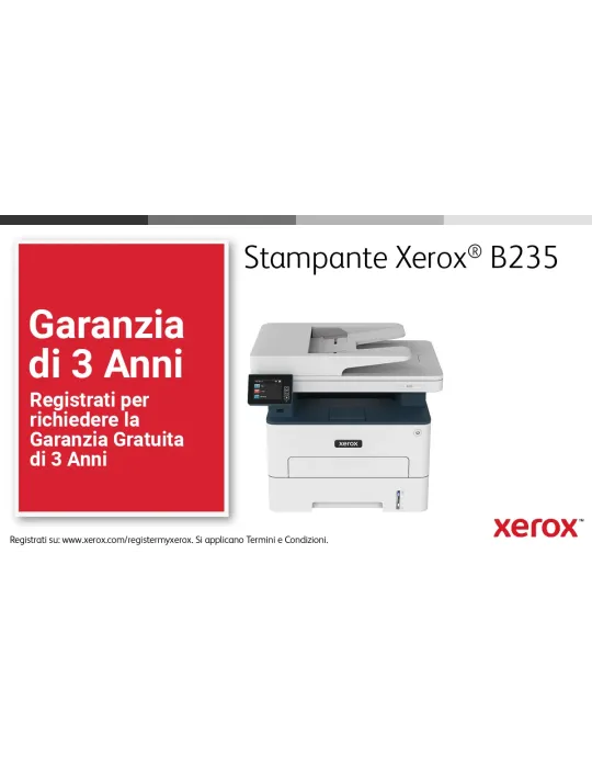 Xerox B235 DNI stampante multifunzione laser A4 monocromatica, WI-FI, 34 ppm, scansione, copia e fax