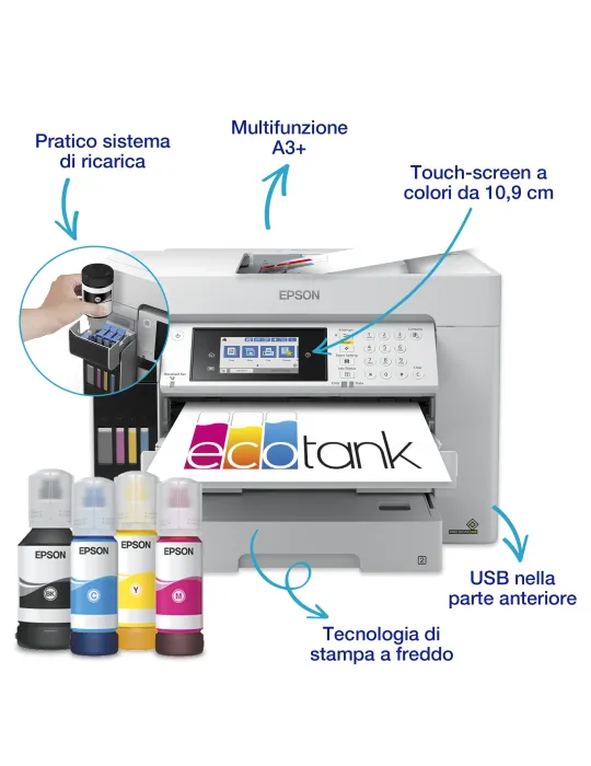 Epson EcoTank ET-16685 stampante multifunzione A3+, Wi-Fi, con serbatoi di inchiostro, scansione, copia e fax