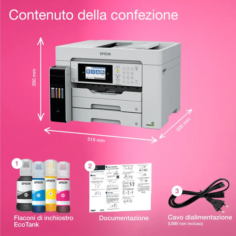 Epson EcoTank ET-16685 stampante multifunzione A3+, Wi-Fi, con serbatoi di inchiostro, scansione, copia e fax
