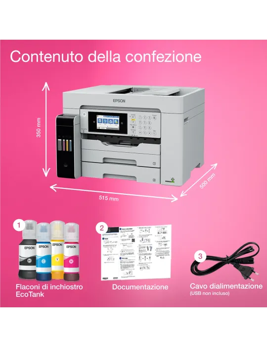 Epson EcoTank ET-16685 stampante multifunzione A3+, Wi-Fi, con serbatoi di inchiostro, scansione, copia e fax