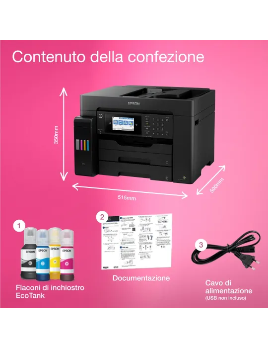 Epson EcoTank ET-16655 Stampante Multifunzione A3+, Wi-Fi, con serbatoi di inchiostro, scansione, copia e fax