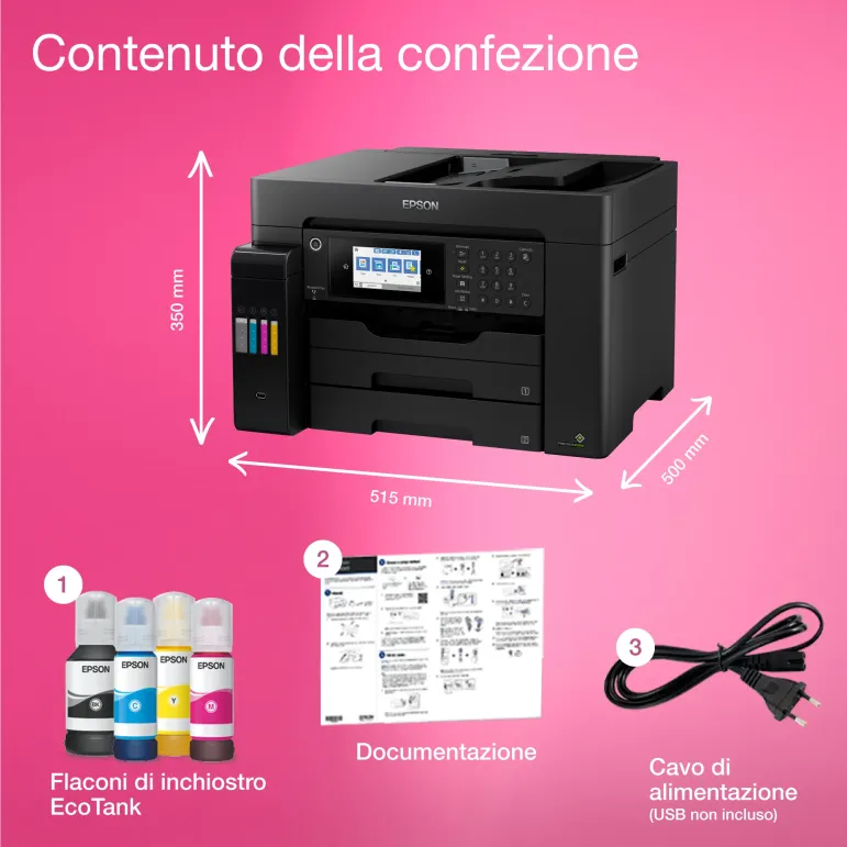 Epson EcoTank ET-16605 Stampante Multifunzione A3+, Wi-Fi, con serbatoi di inchiostro, scansione, copia e fax
