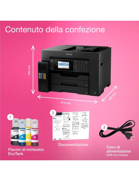 Epson EcoTank ET-16605 Stampante Multifunzione A3+, Wi-Fi, con serbatoi di inchiostro, scansione, copia e fax