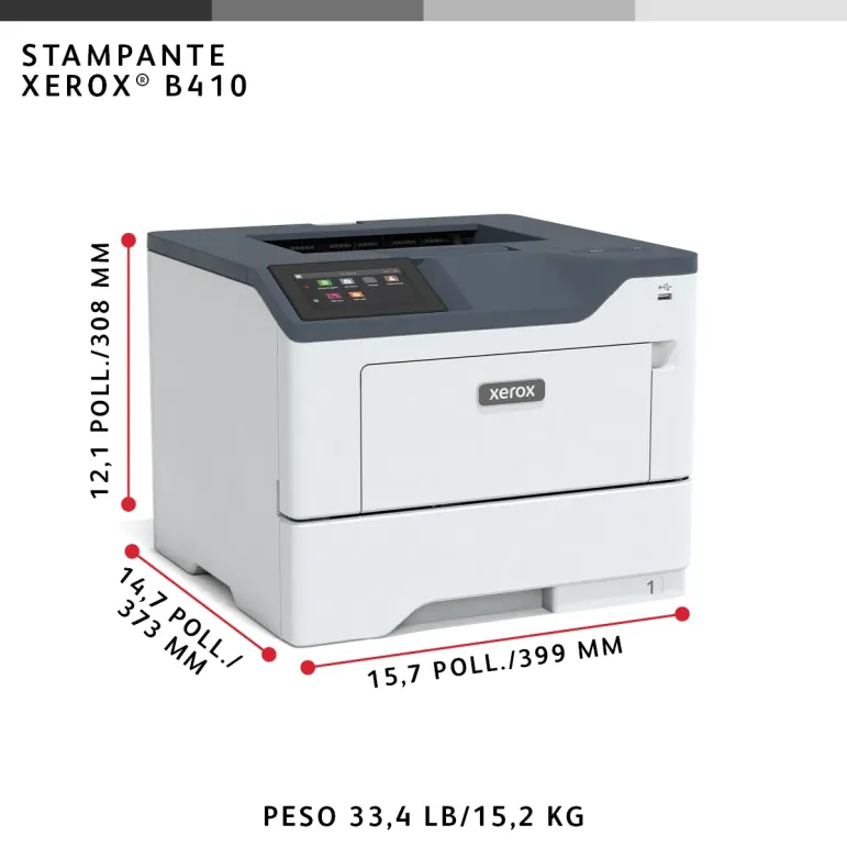 Xerox B410 DN stampante laser A4 monocromatica, 50 ppm