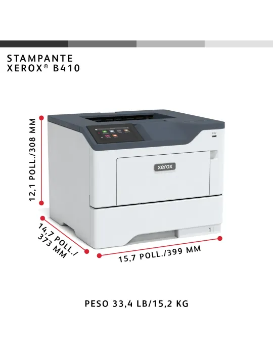 Xerox B410 DN stampante laser A4 monocromatica, 50 ppm