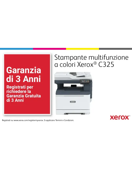 Xerox C325 DNI stampante multifunzione laser A4 a colori, WI-FI, 33 ppm, DADF, scansione, copia e fax