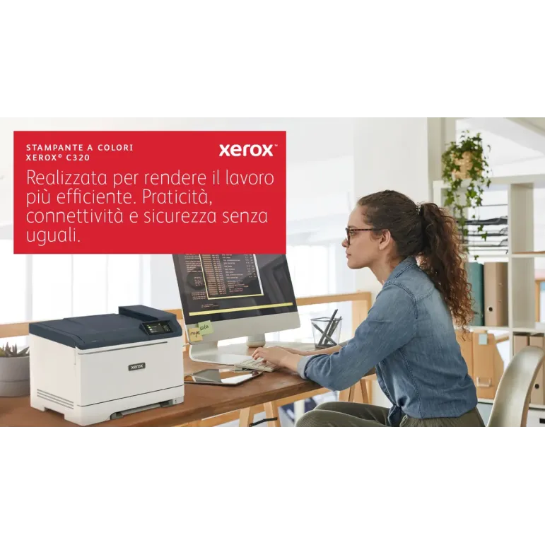 Xerox C320 DNI Stampante Laser A4 a colori, WI-FI, 33 ppm